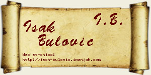 Isak Bulović vizit kartica